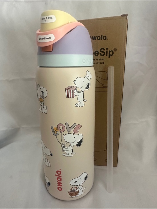 owala Other - Custom Engraved Owala FreeSip Snoopy Pastel Cream 32 oz